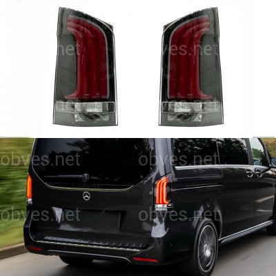 Задние LED фонари рестайлинг 2023+ для Mercedes W447 Vito / V-class / Metris 2014- , комплект 2шт. Задние LED фонари рестайлинг 2023+ для Mercedes W447 Vito / V-class / Metris 2014- , комплект 2шт.