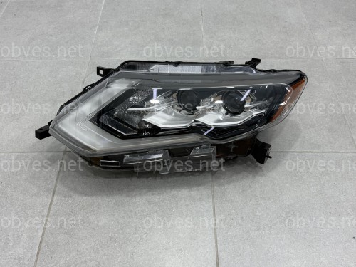 Левая фара Full LED 2 линзы ХРОМ для Nissan Rogue 32 2017-2020