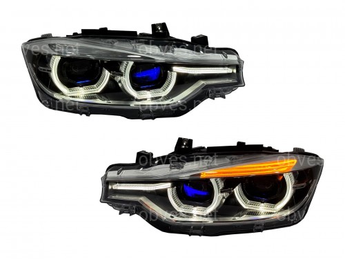 Фары 2 линзы FULL LED для BMW 3 series F30 F31 2012-2018 2шт, КСЕНОН В ЛЕД