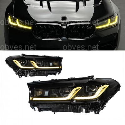 Фары Shadow Line LED LCI 2020+ для BMW G30 / G31 2016-2020 2шт. с заменой бампера на 20+ , 2 РЕЖИМА ДХО БЕЛЫЕ / ЖЕЛТЫЕ Фары Shadow Line LED LCI 2020+ для BMW G30 / G31 2016-2020 2шт. с заменой бампера на 20+ , 2 РЕЖИМА ДХО БЕЛЫЕ / ЖЕЛТЫЕ