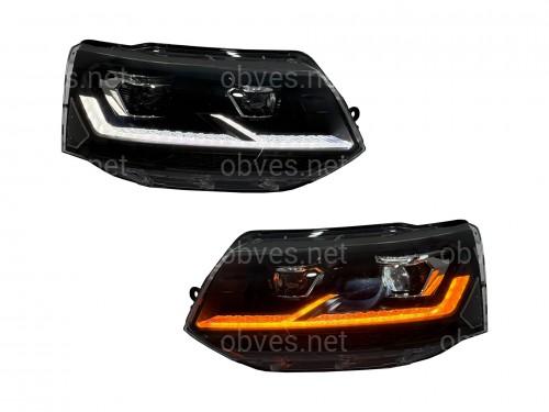 Full led фары стиль Multivan T6.1 2020+ для T5 2010-2015 (левая+ правая) комплектные с блоками