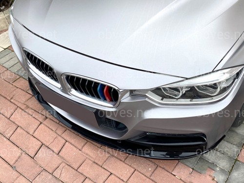 Юбка переднего бампера юбка M performance BMW 3 series F30 F31 2012-2018 абс пластик, черный глянец