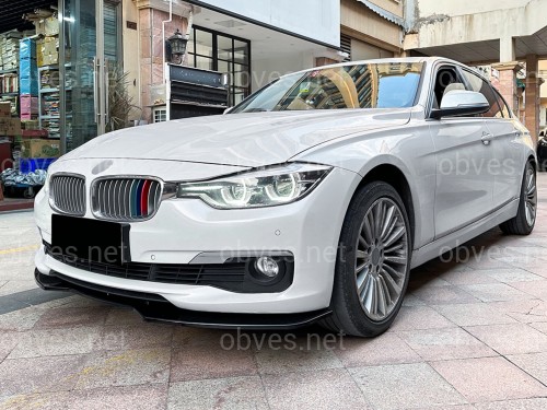 Юбка переднего бампера BMW 3 series F30 F31 2012-2018 абс пластик, черный глянец