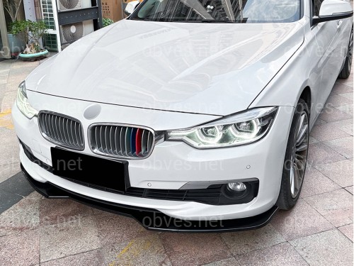 Юбка переднего бампера BMW 3 series F30 F31 2012-2018 абс пластик, черный глянец