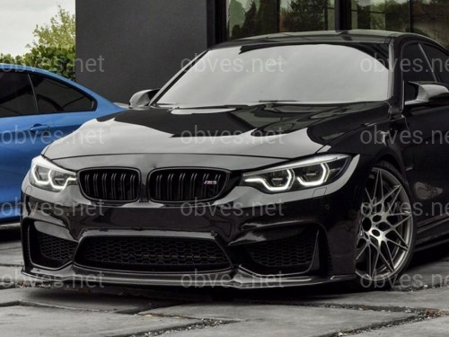 Юбка переднего бампера BMW M4 F81 F82 F83 абс пластик, черный глянец Юбка переднего бампера BMW M4 F81 F82 F83 абс пластик, черный глянец