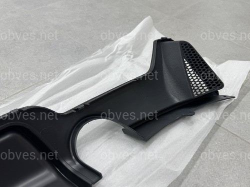 Диффузор накладка заднего бампера M-Performance под две одинарные выхлопные трубы для BMW 4 series F32 / F33 / F36 2013-2020, цвет черный глянец