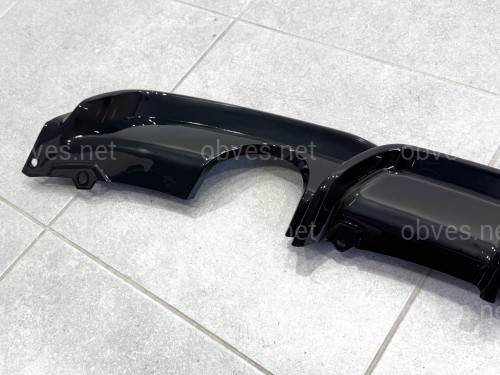 Диффузор накладка заднего бампера M-Performance BMW 3 series F30 2012-2018 под две одинарные выхлопные трубы ГЛЯНЦЕВЫЙ 0---0 Диффузор накладка заднего бампера M-Performance BMW 3 series F30 2012-2018 под две одинарные выхлопные трубы ГЛЯНЦЕВЫЙ 0---0