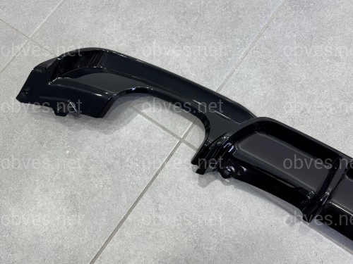 Диффузор накладка заднего бампера M-Performance BMW 3 series F30 2012-2018 под две двойные выхлопные трубы ГЛЯНЦЕВЫЙ 00--00 Диффузор накладка заднего бампера M-Performance BMW 3 series F30 2012-2018 под две двойные выхлопные трубы ГЛЯНЦЕВЫЙ 00--00