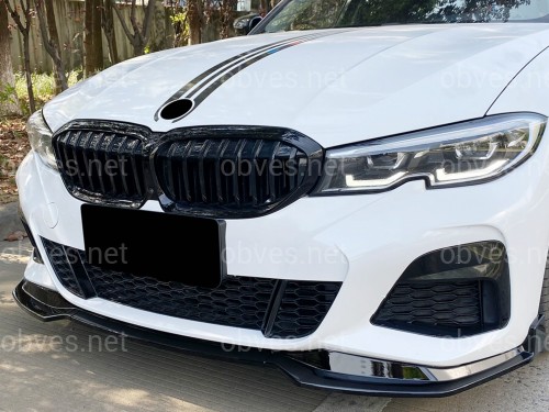 Накладка переднего бампера M-Performance BMW 3 series G20 G21 2018-2022 ABS пластик, цвет черный глянец Накладка переднего бампера M-Performance BMW 3 series G20 G21 2018-2022 ABS пластик, цвет черный глянец