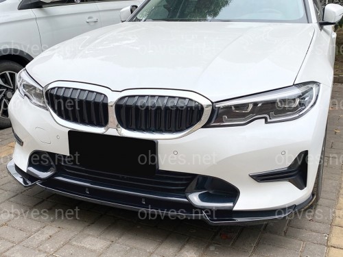 Накладка переднего бампера BMW 3 series G20 G21 2018-2022 ABS пластик, цвет черный глянец Накладка переднего бампера BMW 3 series G20 G21 2018-2022 ABS пластик, цвет черный глянец