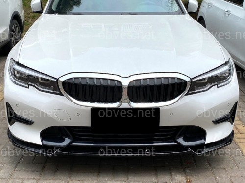 Накладка переднего бампера BMW 3 series G20 G21 2018-2022 ABS пластик, цвет черный глянец Накладка переднего бампера BMW 3 series G20 G21 2018-2022 ABS пластик, цвет черный глянец