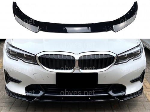 Накладка переднего бампера BMW 3 series G20 G21 2018-2022 ABS пластик, цвет черный глянец Накладка переднего бампера BMW 3 series G20 G21 2018-2022 ABS пластик, цвет черный глянец
