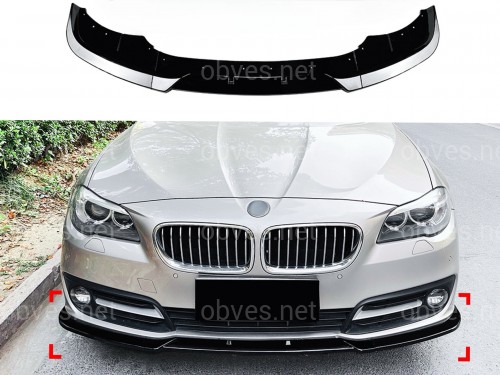 Юбка накладка переднего бампера BMW 5 series F10 F11 LCI 2013-2016 ABS пластик, цвет черный глянец Юбка накладка переднего бампера BMW 5 series F10 F11 LCI 2013-2016 ABS пластик, цвет черный глянец