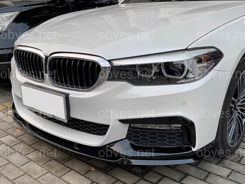 Юбка накладка переднего бампера юбка M performance BMW 5 series G30 G31 2016-2020 ABS пластик, черный глянец Юбка накладка переднего бампера юбка M performance BMW 5 series G30 G31 2016-2020 ABS пластик, черный глянец