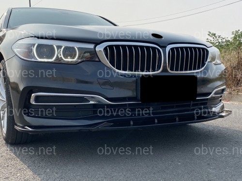 Юбка накладка переднего бампера BMW 5 series G30 G31 2016-2020 ABS пластик, черный глянец Юбка накладка переднего бампера BMW 5 series G30 G31 2016-2020 ABS пластик, черный глянец