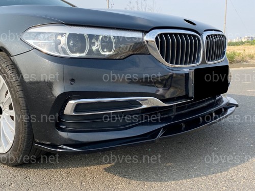 Юбка накладка переднего бампера BMW 5 series G30 G31 2016-2020 ABS пластик, черный глянец Юбка накладка переднего бампера BMW 5 series G30 G31 2016-2020 ABS пластик, черный глянец