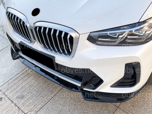 Юбка накладка переднего бампера M Performance X3 G01 / X4 G02 LCI 2022-2024, ABS пластик цвет черный глянец Юбка накладка переднего бампера M Performance X3 G01 / X4 G02 LCI 2022-2024, ABS пластик цвет черный глянец