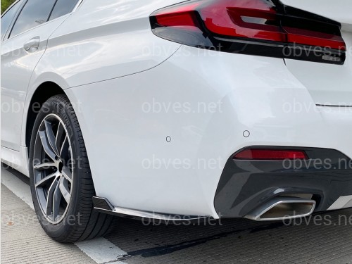 Лезвия накладки заднего бампера M-Performance BMW 5 series G30 2017-2023 2шт. ABS пластик, черный глянец Лезвия накладки заднего бампера M-Performance BMW 5 series G30 2017-2023 2шт. ABS пластик, черный глянец