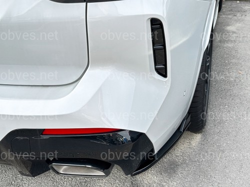Лезвия накладки заднего бампера M-Performance BMW X3 G01 LCI 2022-2024 2шт. ABS пластик, черный глянец Лезвия накладки заднего бампера M-Performance BMW X3 G01 LCI 2022-2024 2шт. ABS пластик, черный глянец