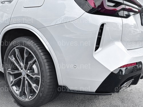 Лезвия накладки заднего бампера M-Performance BMW X3 G01 LCI 2022-2024 2шт. ABS пластик, черный глянец Лезвия накладки заднего бампера M-Performance BMW X3 G01 LCI 2022-2024 2шт. ABS пластик, черный глянец