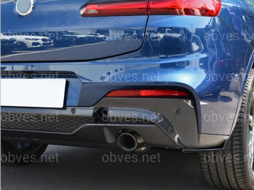 Лезвия накладки заднего бампера M-Performance BMW X4 G02 2018-2022 2шт. ABS пластик, черный глянец Лезвия накладки заднего бампера M-Performance BMW X4 G02 2018-2022 2шт. ABS пластик, черный глянец