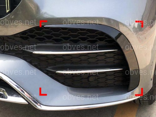 Накладки бампера AMG line для Mercedes GLE-Class W167 C167 2019-2023 2шт. ABS пластик, цвет черный глянец Накладки бампера AMG line для Mercedes GLE-Class W167 C167 2019-2023 2шт. ABS пластик, цвет черный глянец