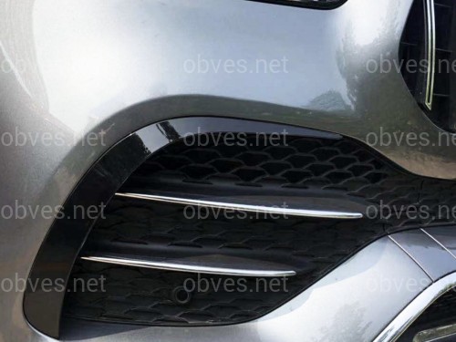 Накладки бампера AMG line для Mercedes GLE-Class W167 C167 2019-2023 2шт. ABS пластик, цвет черный глянец Накладки бампера AMG line для Mercedes GLE-Class W167 C167 2019-2023 2шт. ABS пластик, цвет черный глянец