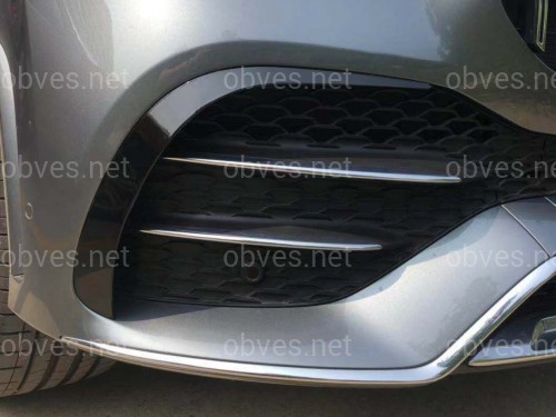Накладки бампера AMG line для Mercedes GLE-Class W167 C167 2019-2023 2шт. ABS пластик, цвет черный глянец Накладки бампера AMG line для Mercedes GLE-Class W167 C167 2019-2023 2шт. ABS пластик, цвет черный глянец