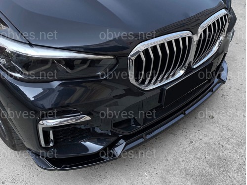 Юбка переднего бампера M-Perfomance для BMW X5 G05 2019-2022 ABS пластик, черный глянец