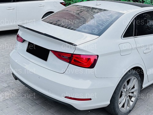 Спойлер лип стиль M4 для Audi A3 2013-2020 ABS пластик, цвет черный глянец