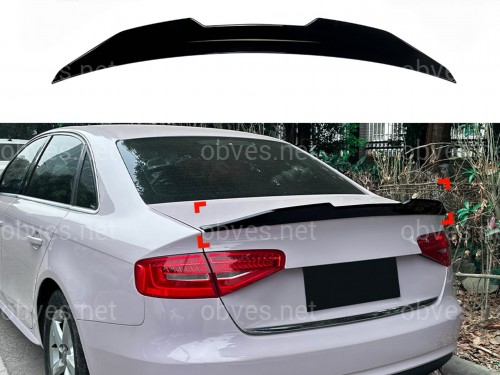 Спойлер лип стиль PSM для Audi A4 B8 2008-2016 ABS пластик, цвет черный глянец