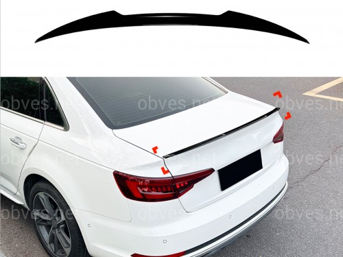 Спойлер лип стиль M4 для Audi A4 B9 2015-2023 ABS пластик, цвет черный глянец Спойлер лип стиль M4 для Audi A4 B9 2015-2023 ABS пластик, цвет черный глянец