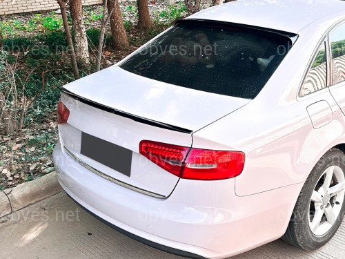 Спойлер лип стиль M4 для Audi A4 B8 2008-2016 ABS пластик, цвет черный глянец