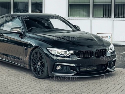 Юбка переднего бампера M performance BMW 4 series F32 F33 F36 2013-2020 ABS пластик, черный глянец Юбка переднего бампера M performance BMW 4 series F32 F33 F36 2013-2020 ABS пластик, черный глянец