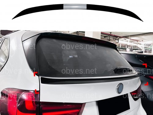 Спойлер под стекло (нижний) BMW X5 F15 2013-2018 ABS пластик цвет, черный глянец