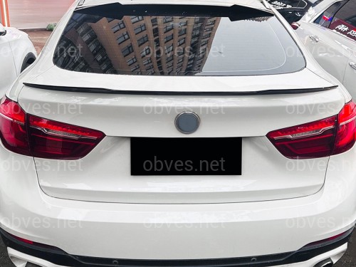 Спойлер лип на багажник BMW X6 F16 ABS пластик, цвет черный глянец
