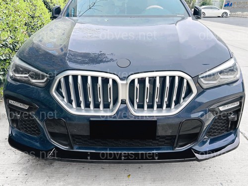 Юбка переднего бампера M-Perfomance для BMW X6 G06 2019-2022 ABS пластик, черный глянец