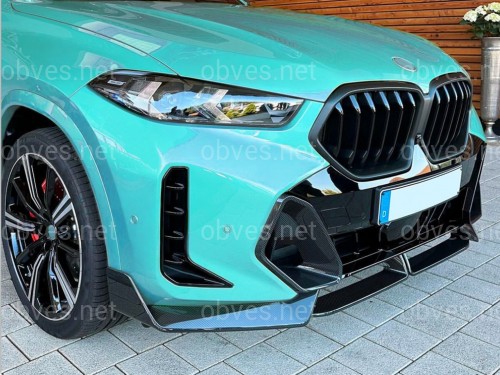 Юбка переднего бампера M-Perfomance для BMW X6 G06 LCI 2022+ ABS пластик, черный глянец Юбка переднего бампера M-Perfomance для BMW X6 G06 LCI 2022+ ABS пластик, черный глянец