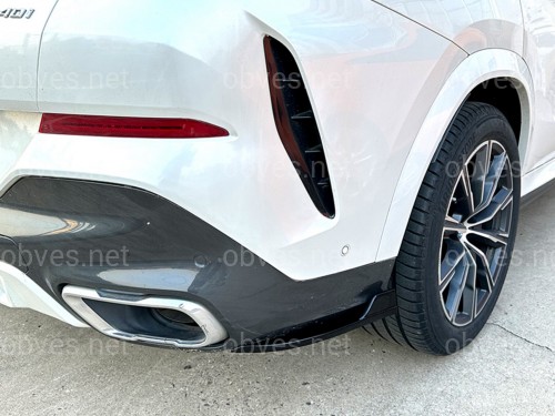 Лезвия накладки заднего бампера M-Performance BMW X6 G06 2019- 2шт. ABS пластик, черный глянец Лезвия накладки заднего бампера M-Performance BMW X6 G06 2019- 2шт. ABS пластик, черный глянец