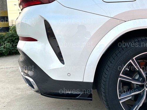 Лезвия накладки заднего бампера M-Performance BMW X6 G06 2019- 2шт. ABS пластик, черный глянец Лезвия накладки заднего бампера M-Performance BMW X6 G06 2019- 2шт. ABS пластик, черный глянец