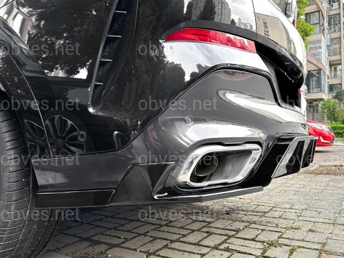 Юбка накладка заднего бампера M Performance BMW X6 G06 2019+ ABS пластик, цвет черный глянец Юбка накладка заднего бампера M Performance BMW X6 G06 2019+ ABS пластик, цвет черный глянец
