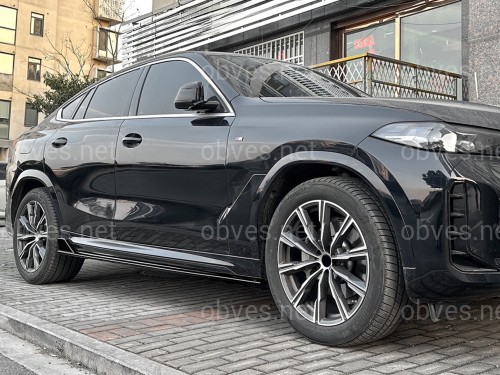 Лезвия под пороги M-Perfomance BMW X6 G06 F96 2019- 2шт. ABS пластик, цвет черный глянец Лезвия под пороги M-Perfomance BMW X6 G06 F96 2019- 2шт. ABS пластик, цвет черный глянец