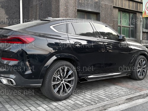 Лезвия под пороги M-Perfomance BMW X6 G06 F96 2019- 2шт. ABS пластик, цвет черный глянец Лезвия под пороги M-Perfomance BMW X6 G06 F96 2019- 2шт. ABS пластик, цвет черный глянец