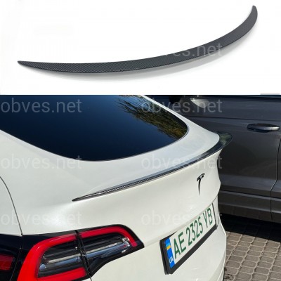 Спойлер лип для Tesla Model Y 2020-2024 ABS пластик, цвет карбон