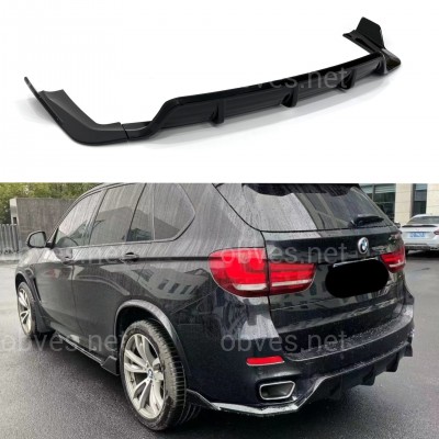 Диффузор накладка заднего бампера Paradigma M-Performance для BMW X5 F15 2013-2018, цвет черный глянец
