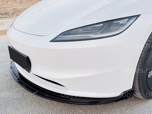Накладка переднего бампера для Tesla Model 3 2025- ABS пластик, цвет черный глянец