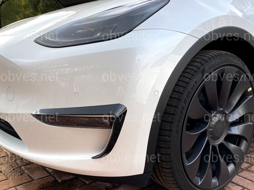 Накладки на противотуманные фары для Tesla Model Y 2020-2024 ABS пластик, цвет черный глянец Накладки на противотуманные фары для Tesla Model Y 2020-2024 ABS пластик, цвет черный глянец