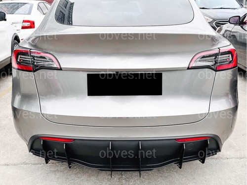Накладка заднего бампера для Tesla Model Y 2020-2024 ABS пластик, цвет черный глянец