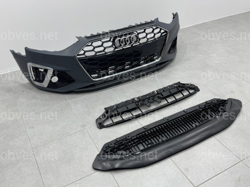 Бампер передний в сборе S-Line ХРОМ для Audi A4 B9 2020-2023 Бампер передний в сборе S-Line ХРОМ для Audi A4 B9 2020-2023