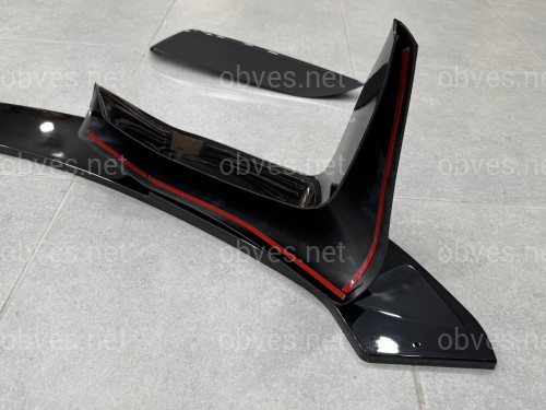 Юбка переднего бампера BMW M4 F81 F82 F83 абс пластик, черный глянец Юбка переднего бампера BMW M4 F81 F82 F83 абс пластик, черный глянец